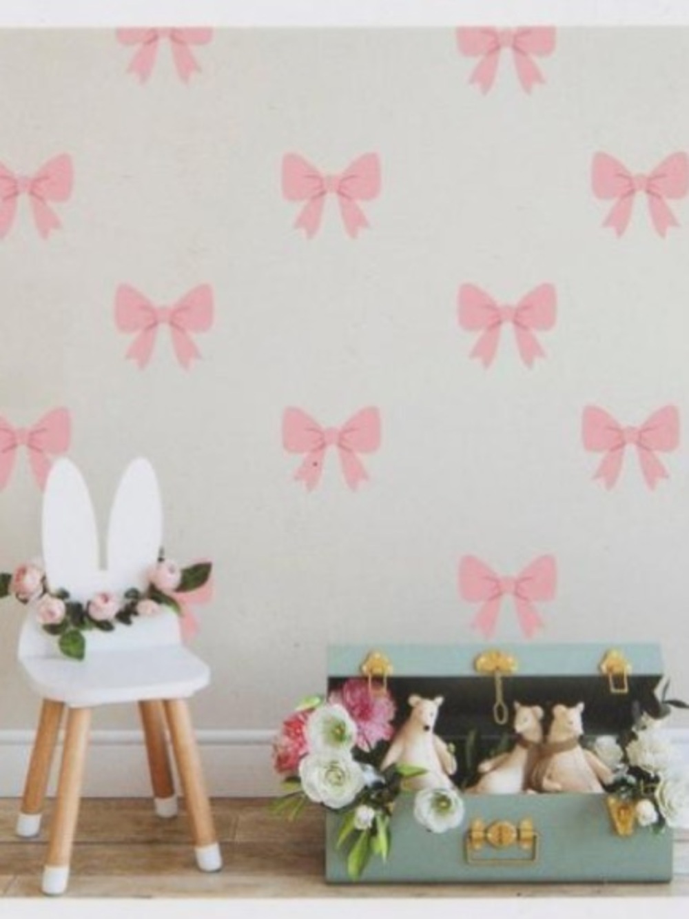 ✨ Coquette Pink Bow Garland & Wall Sticker Set / Coquette Room Decor ✨